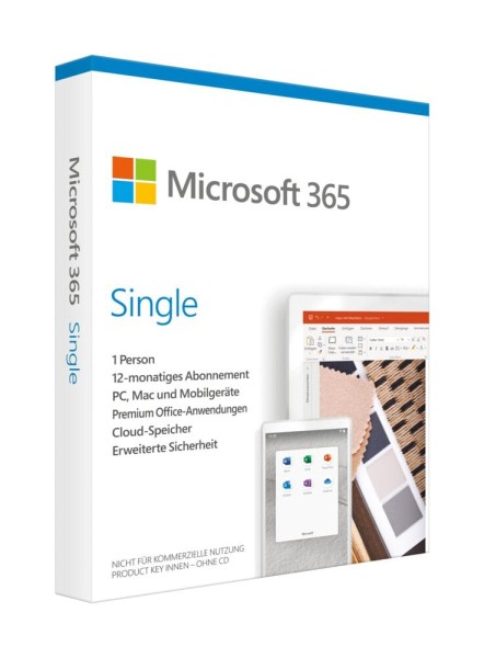 Microsoft 365 Single (1 User / 1 Jahr) | für PC/Mac/Mobilgeräte