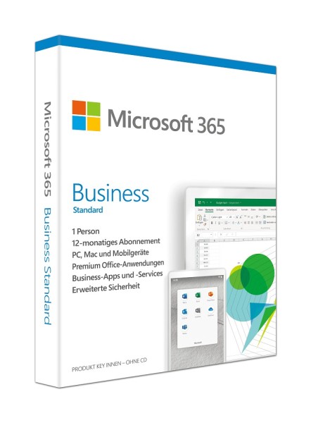 Microsoft 365 Business Standard (1 User / max. 15 Geräte) | für PC/Mac/Mobilgeräte